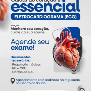 A Prefeitura Municipal de Santa Bárbara, por meio da Secretaria de Saúde, está realizando Eletrocardiograma (ECG) para você monitorar seu coração e cuidar da sua saúde!