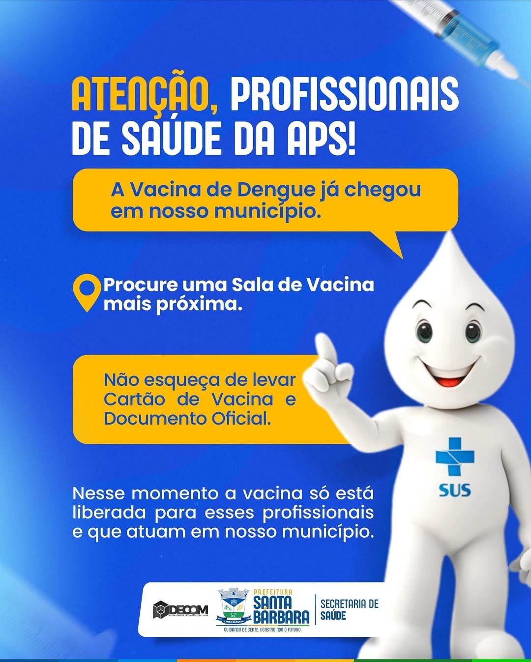 ATENÇÃO, PROFISSIONAIS DE SAÚDE DA APS!